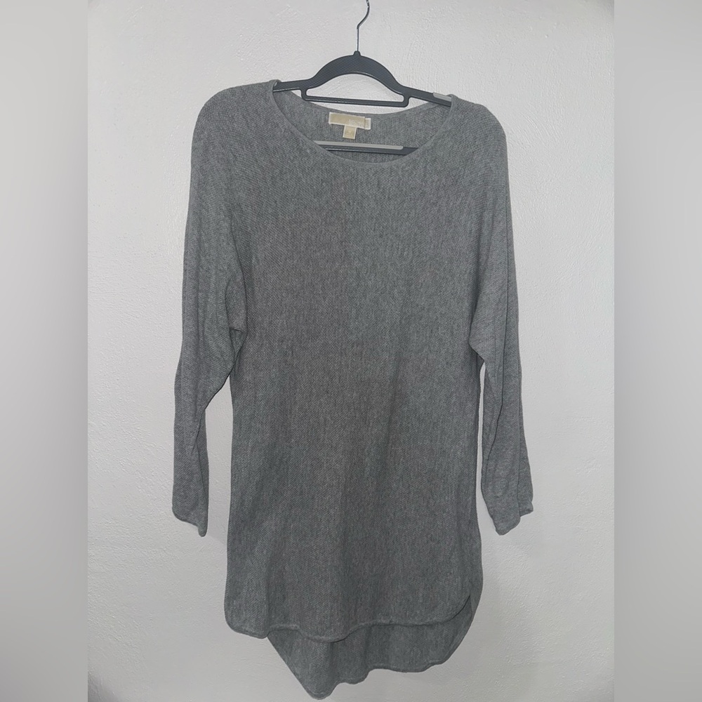 Michael Kors Cotton Gray Shift Dress‎ Long Sleeve Size M EUC